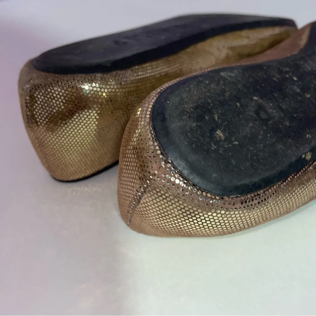 Charles Philip Milano Loafers Women Size 8 Metallic Gold Slip On Flats Office - Image 8