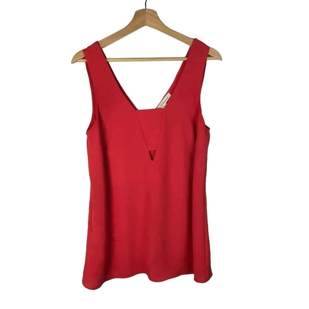 BCBGeneration Bright Coral Sleeveless Cut Out Tank Top S - Image 2