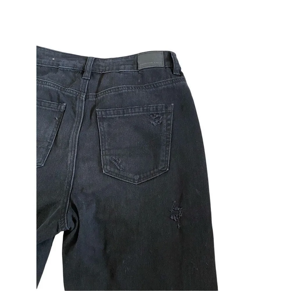American Eagle Distressed Mom Jeans Straight Leg Destroyed - Image 4
