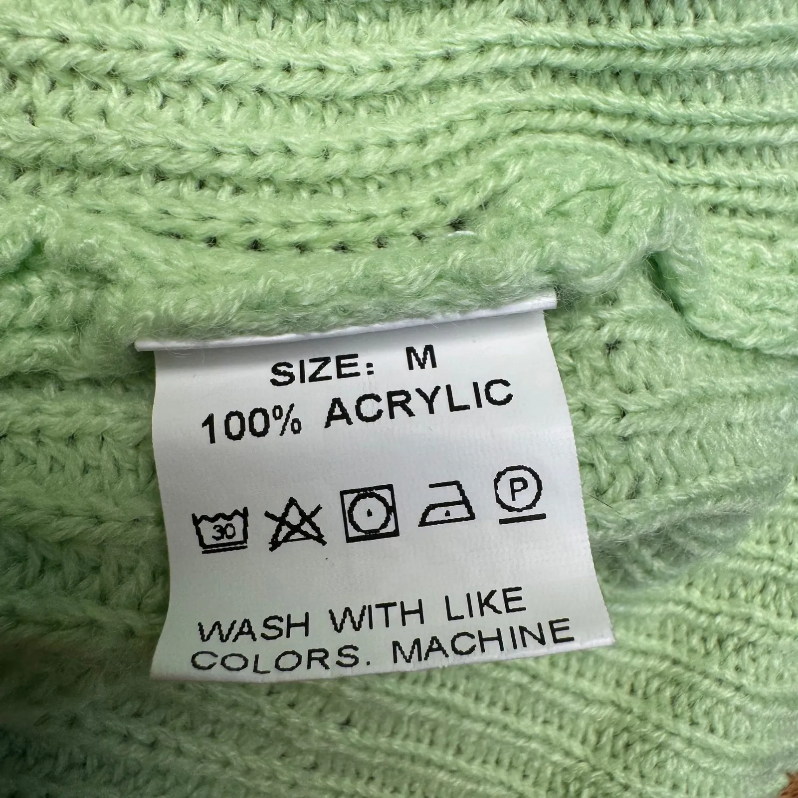 Womens Chevron Colorblock Knit Sweater Size M Green Pullover Long Sleeve Size M - Image 4