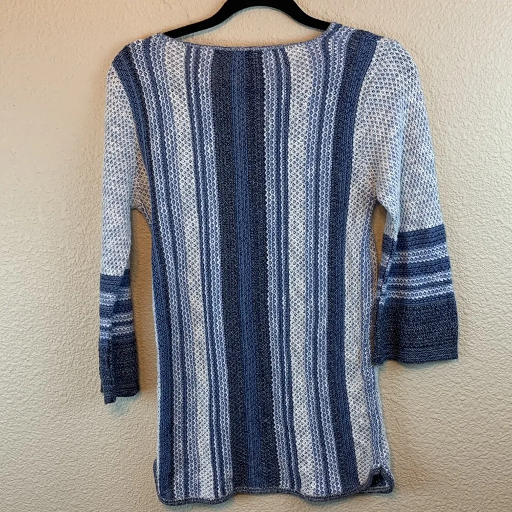 Christopher and Banks sz S lightweight tunic beach boho vaca stripes knitwear - Image 7