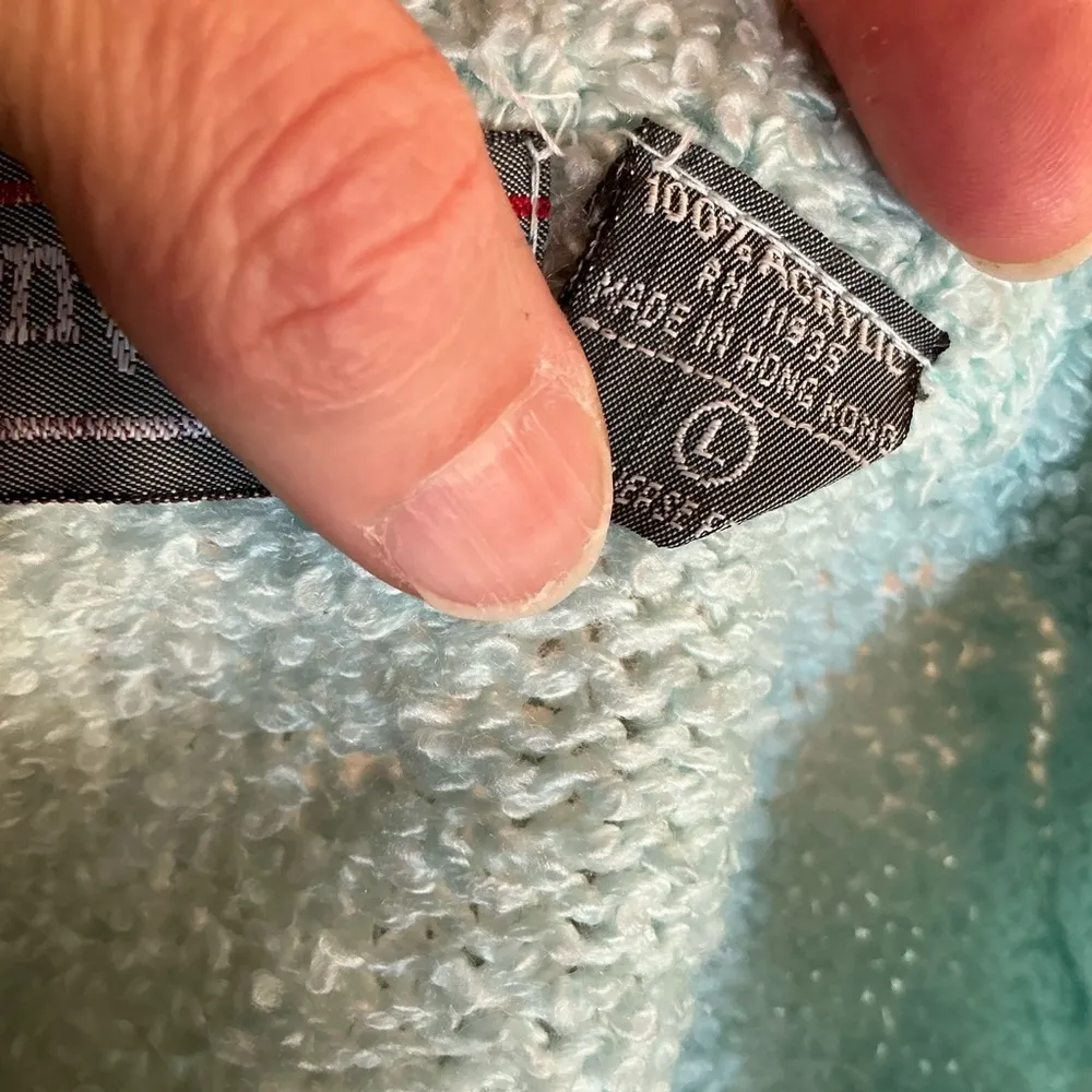 Vintage 80s Mint Knit Cardigan Sweater Open Front Cozy Layering Green Size L - Image 4