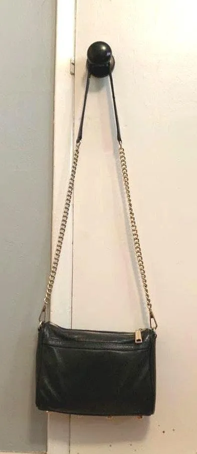 Rebecca Minkoff Mini MAC monogram Initial Black Leather Crossbody Bag - Image 4