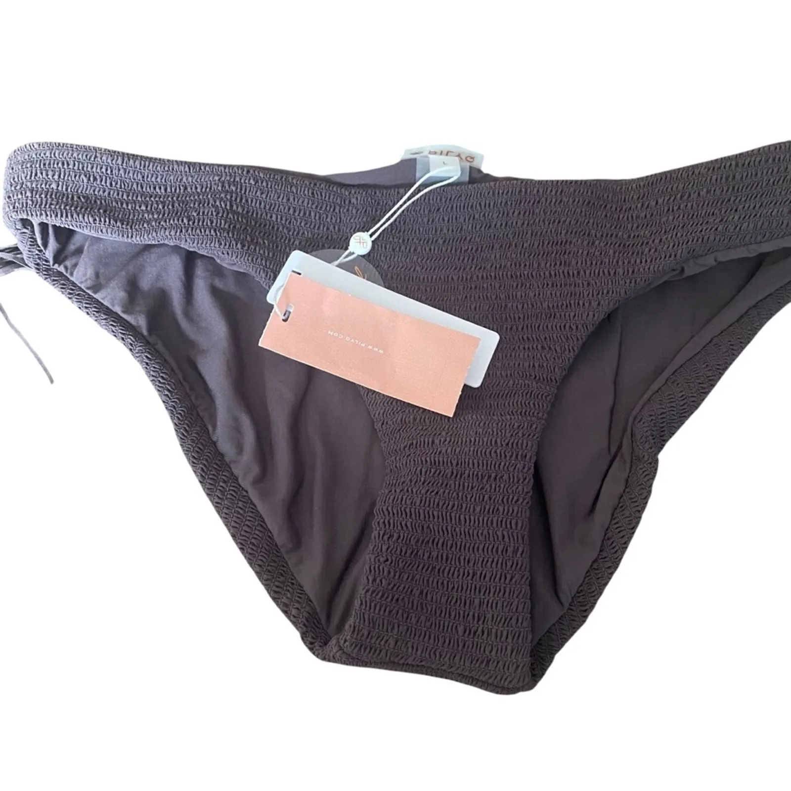 Pilyq Brown Coco Smocked Bikini NWTs size large - Image 6