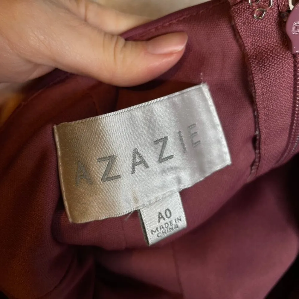 AZAZIE Dua 0 Maroon Burgundy Jumpsuit Pantsuit Bridesmaid Formal Halter Backless - Image 3