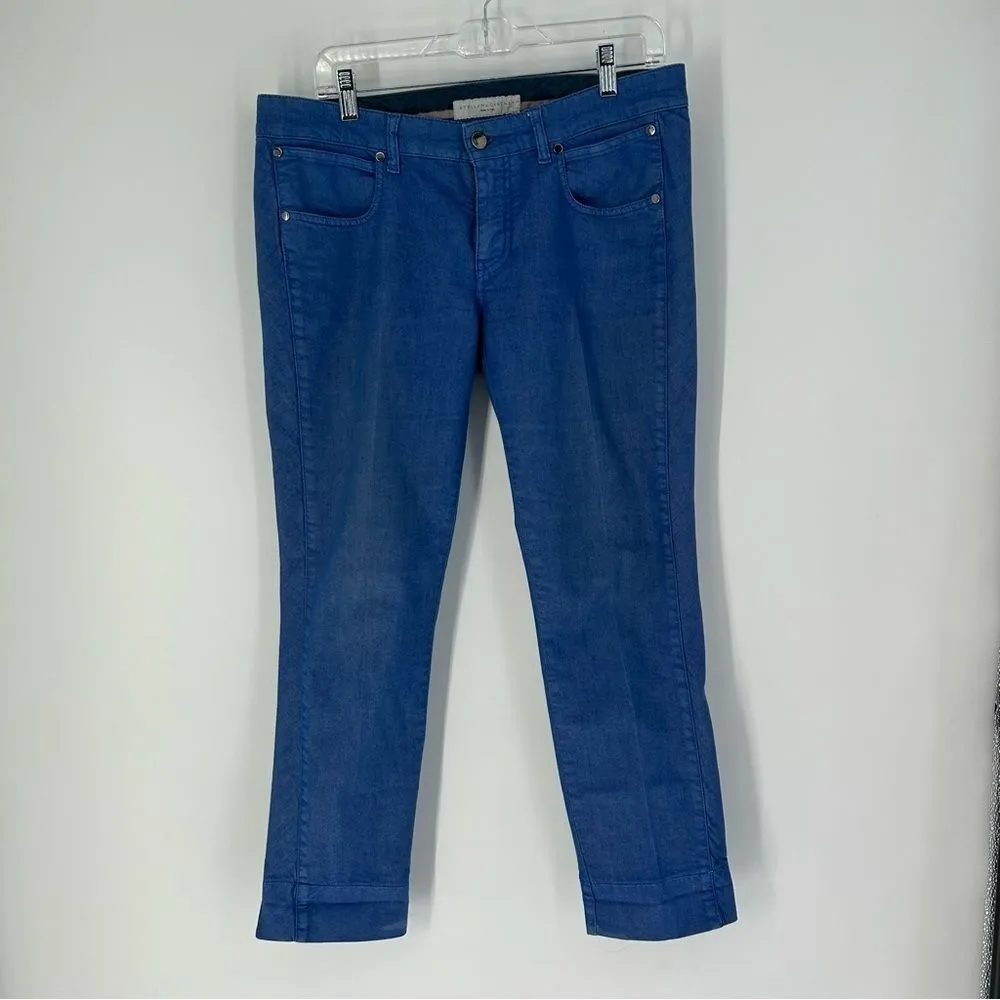 Stella McCartney Y2K low rise cerulean blue slim stretch ankle jeans, size 32 - Image 6