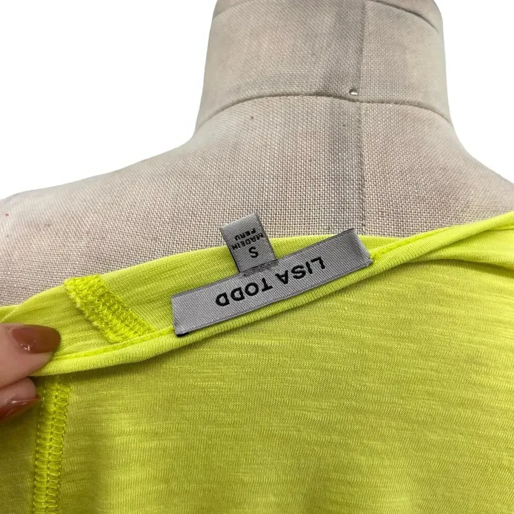 Lisa Todd Panel Player Long Sleeve‎ Top Neon Green Yellow Size Small - Image 9