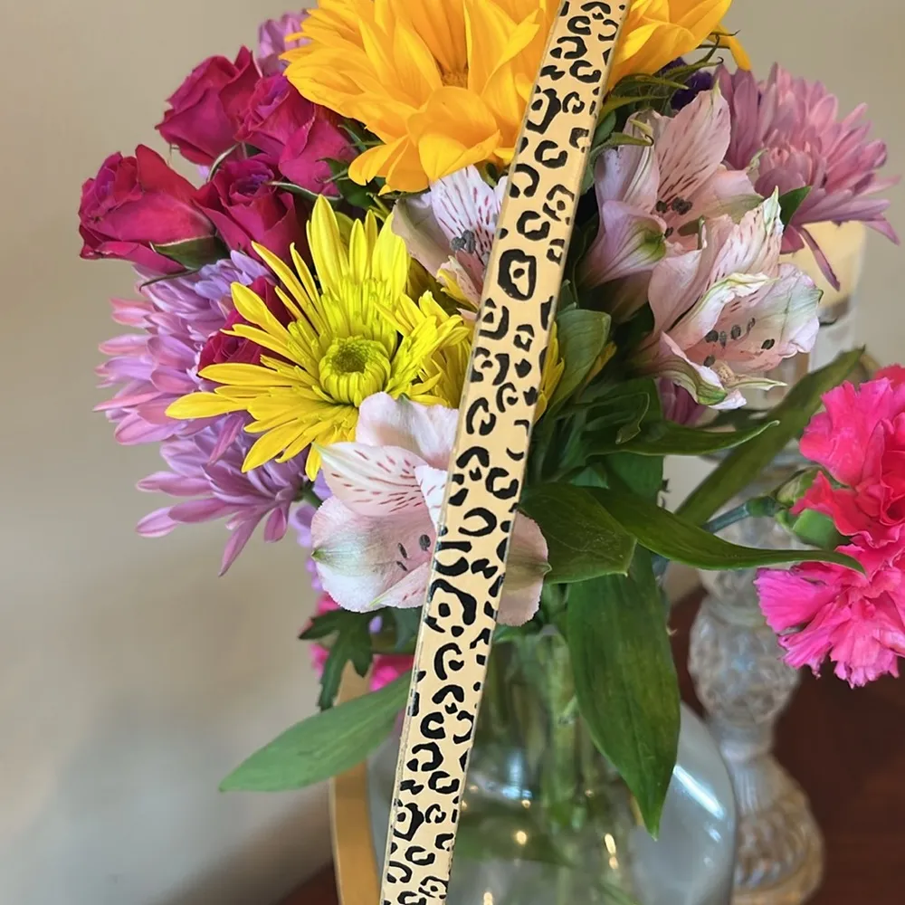 Leopard Print Skinny Belt Tan - Image 6