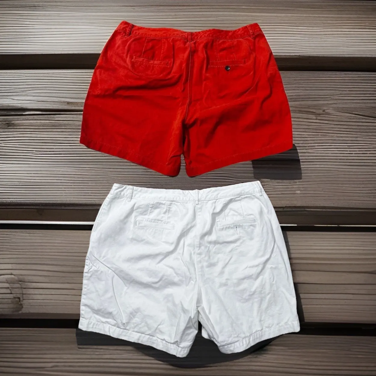 Y2k 2* Lauren Ralph Lauren Womens Shorts Size 16W Red White Cotton Casual‎ Pair - Image 5