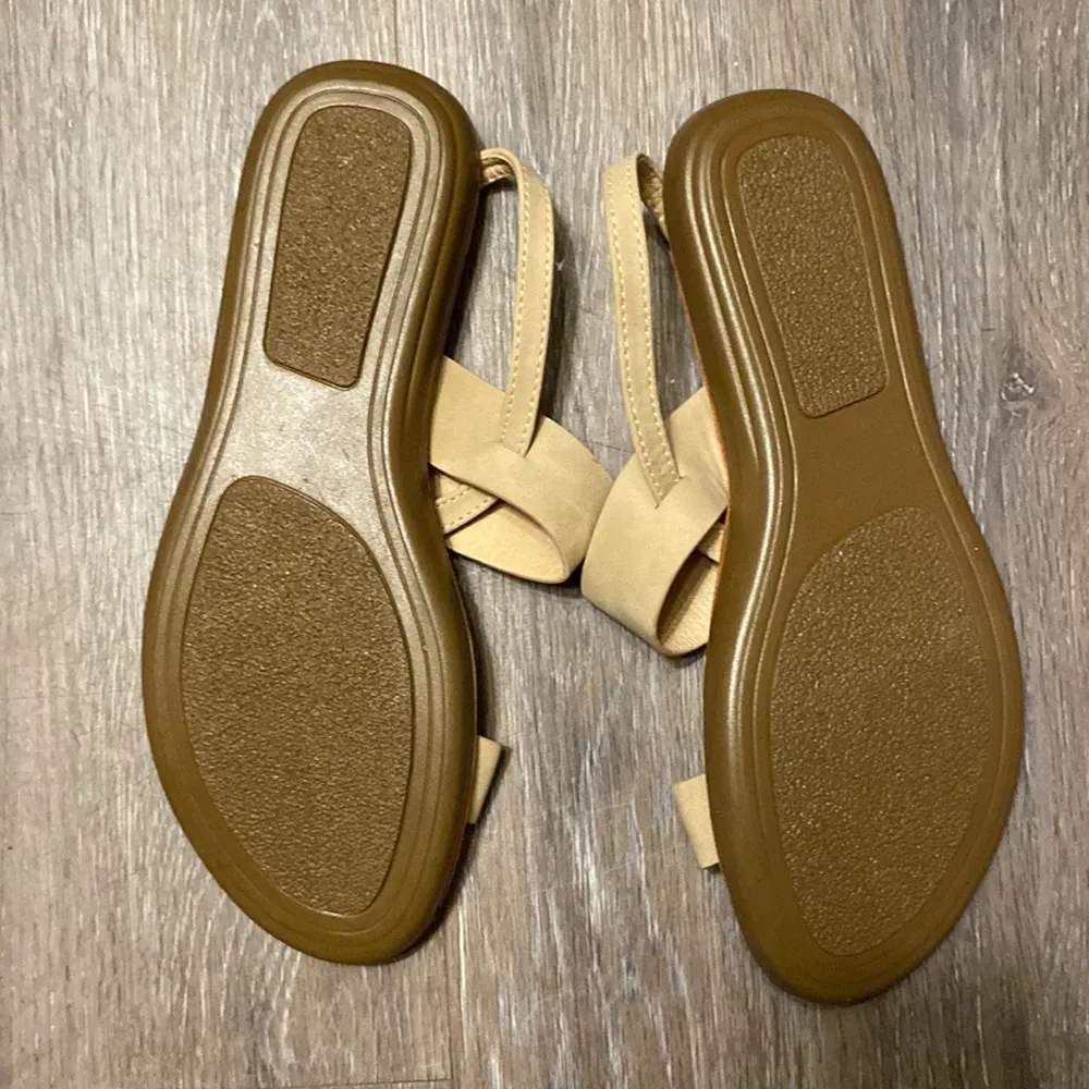 Beige Nude Ankle Strap Sandals Size 10 - Image 3