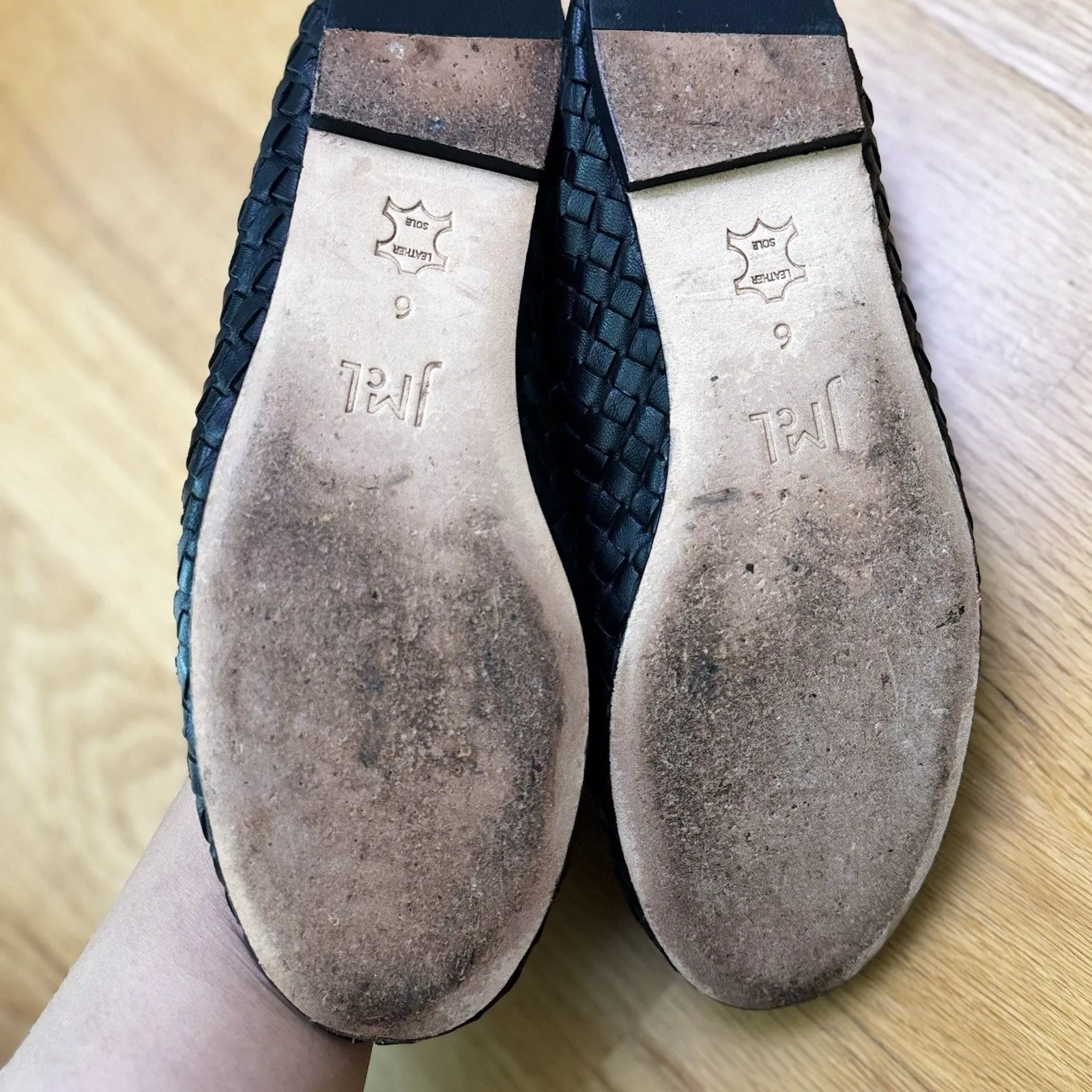 J. McLaughlin Women's Mercer Woven Leather Ballet Flats Shoes Black Size 6M - Image 8