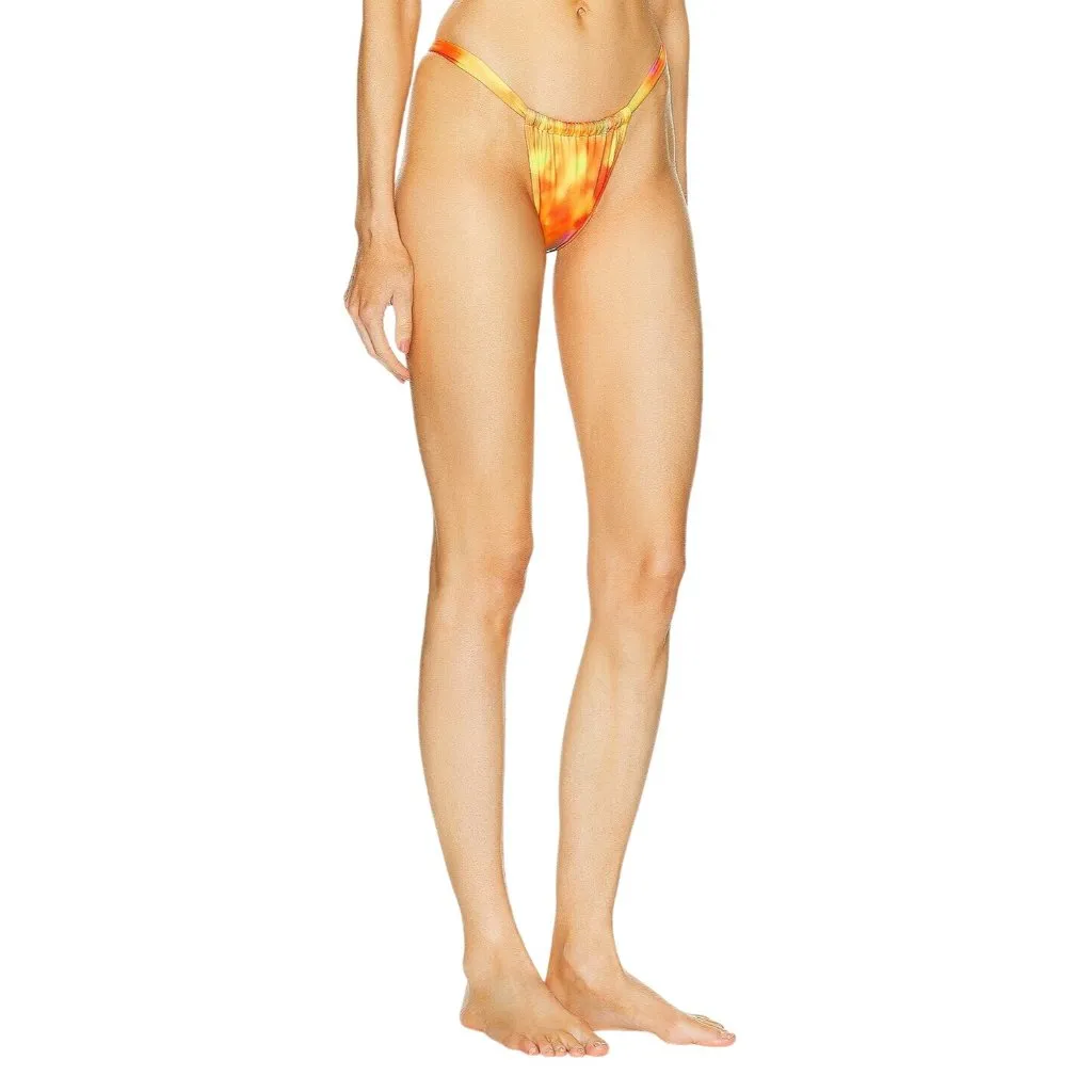 BANANHOT Shell Bikini Bottoms in Sunrise Small New Womens Swimsuit Orange - Image 3