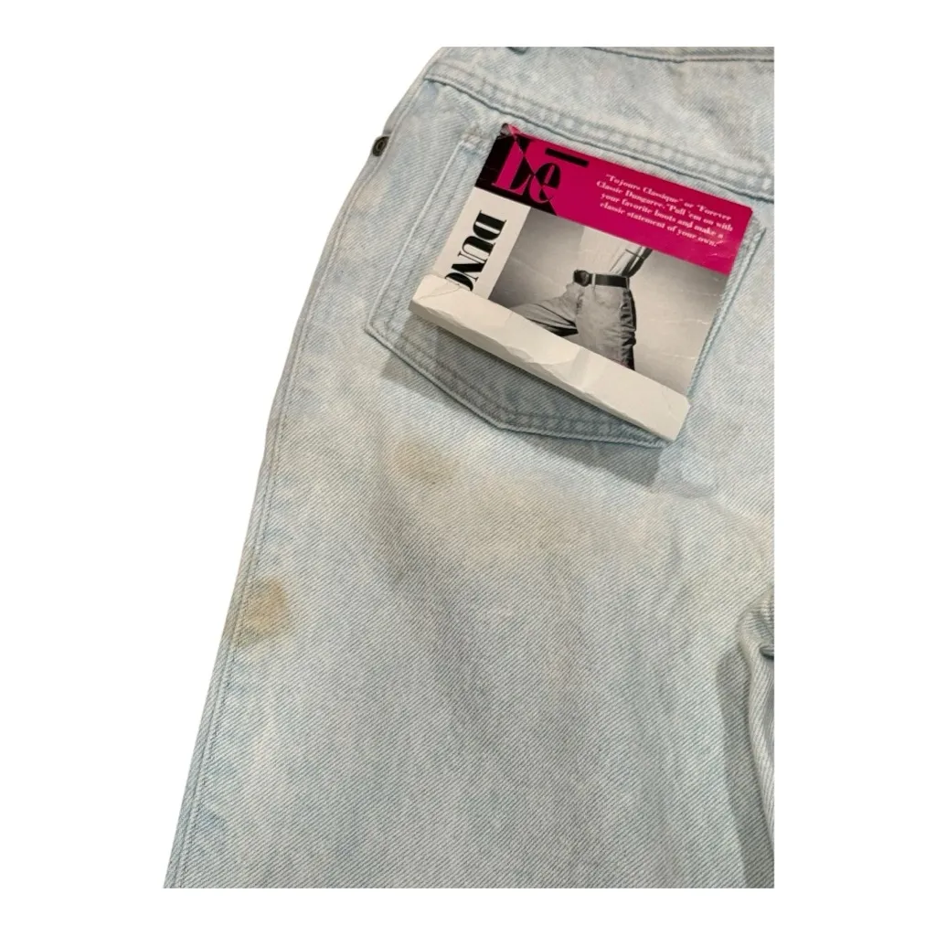 Vintage Sasson Light Wash Dungaree Jeans Women’s Size 9 Lace - Image 6