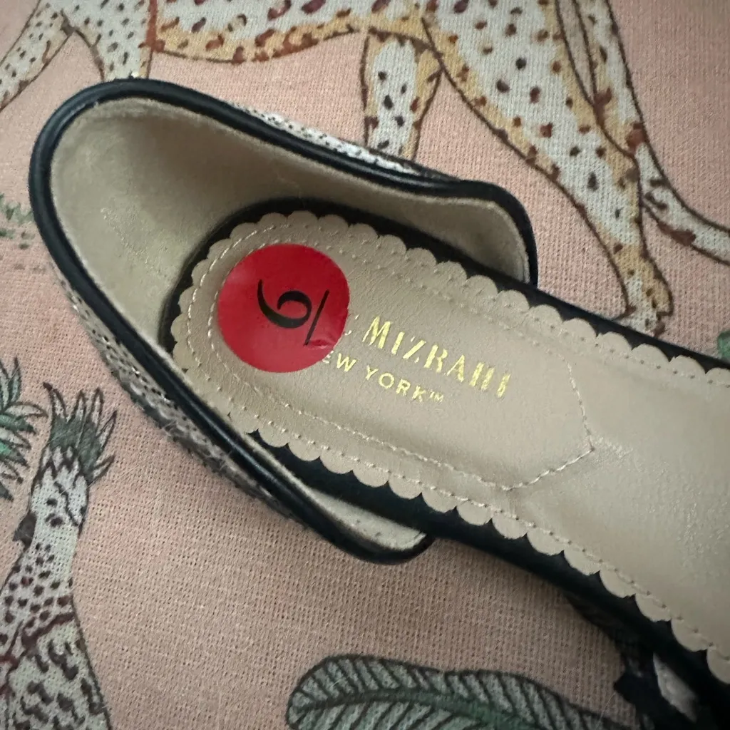 Isaac Mizrahi Woven Striped Round Almond Toe Neutral Classic Ballerina Flats 6M - Image 8