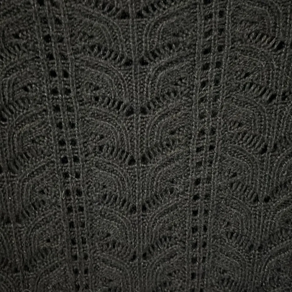 RACHEL PARCELL Black Pointelle Ruffle Lacy Knit Pullover Sweater, Size XL - Image 8