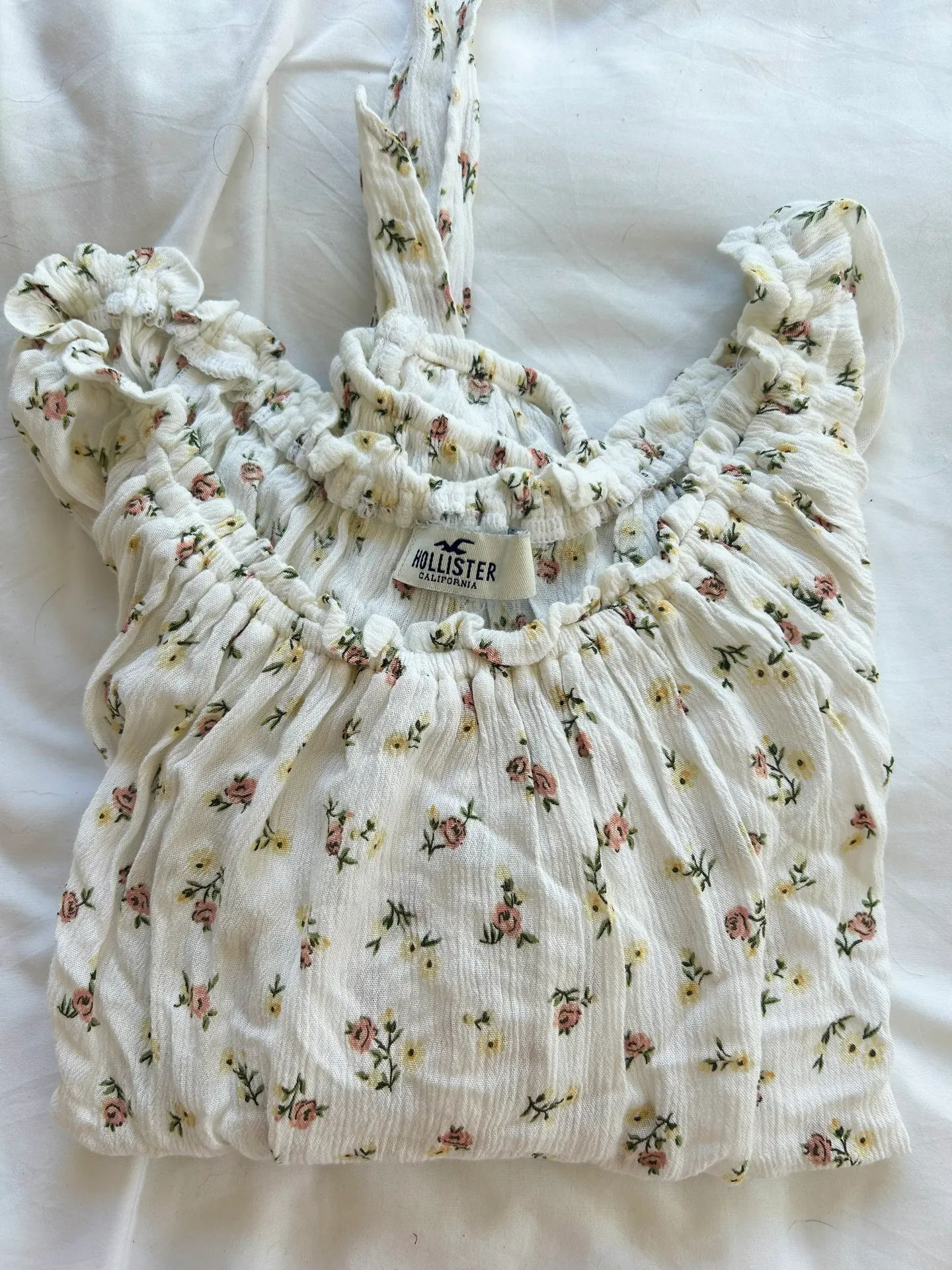 White Floral Off Shoulder Top - Image 2