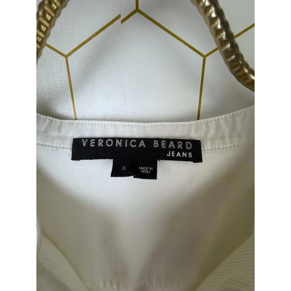 Veronica Beard Jeans White Laney Henley Top - Size - Small - Image 5