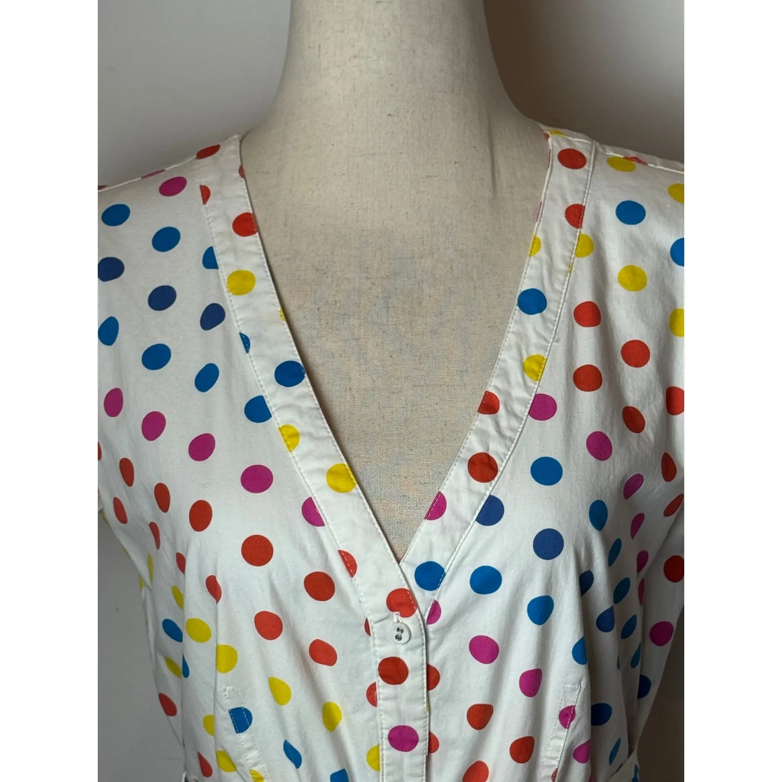 Color Me Courtney Dress Women 4 White Dipping Dot Polka Dot Minnie Midi‎ Boho - Image 9