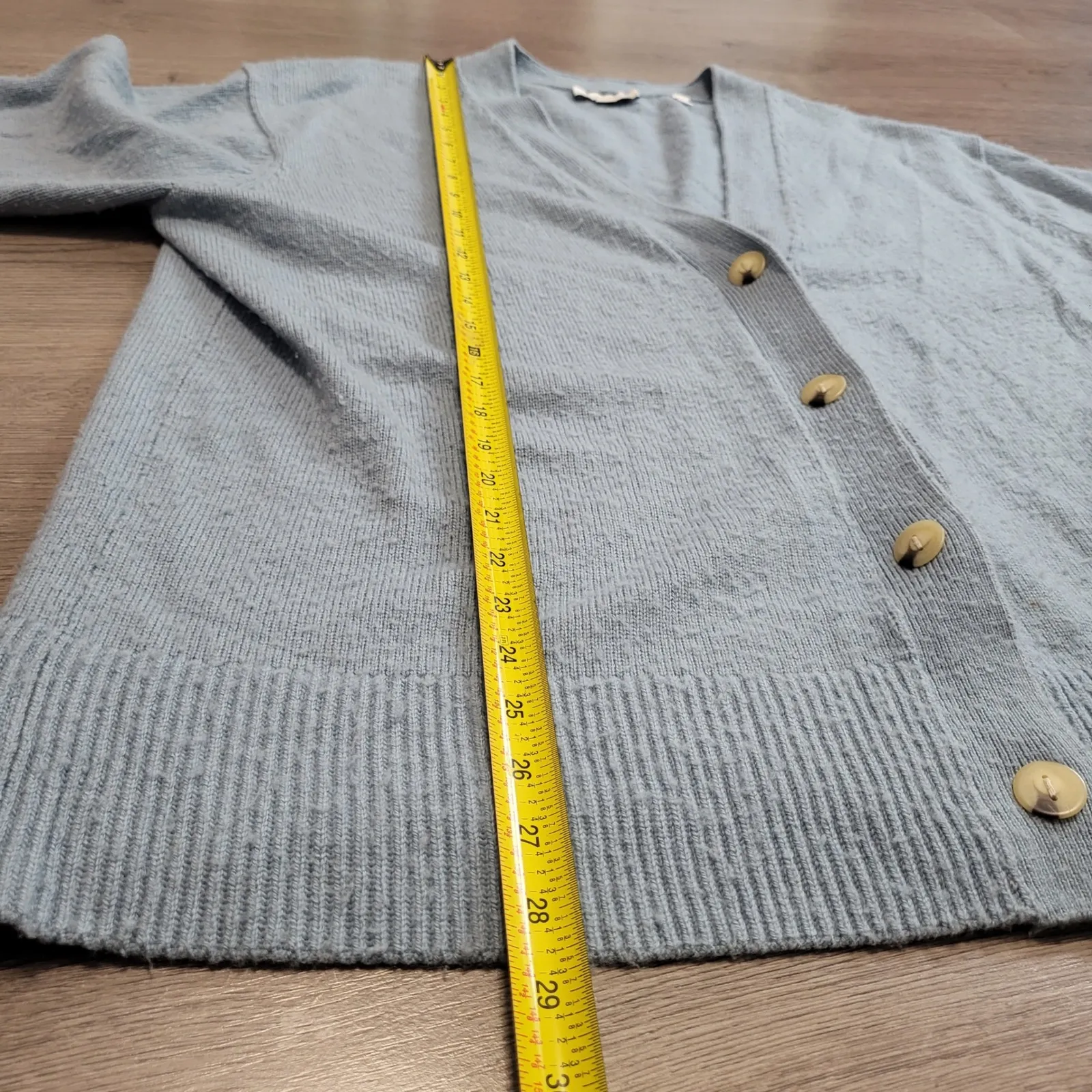 Vince Cardigan Weekend Light Blue VNeck Button Wool Cashmere Blend Women's XL - Image 7