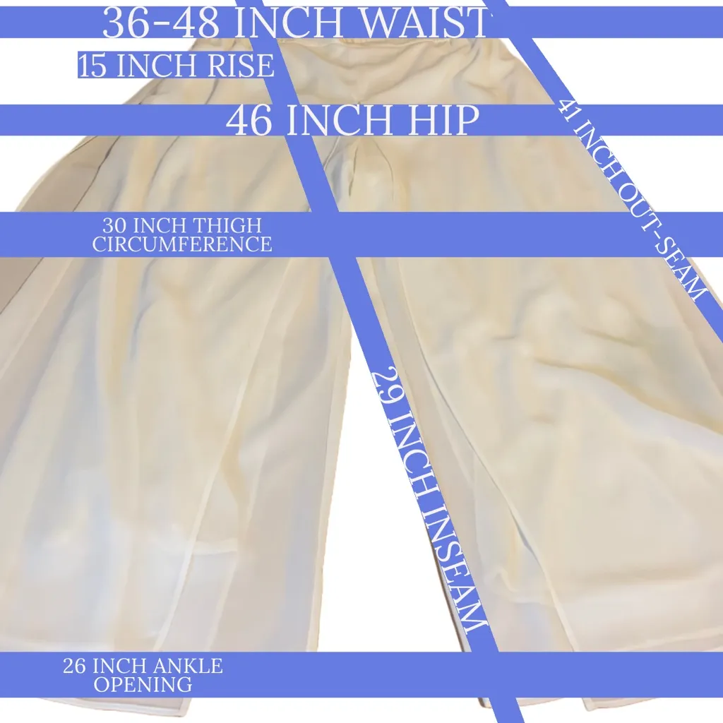 J.R. NITES A VINTAGE CREAM SPLIT LEG CHIFFON EVENING WEAR TROUSERS NWT (20W) - Image 14