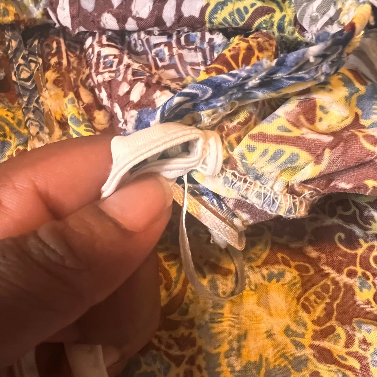 Cupio Womens Lagenlook Tunic Top Blouse‎ Long Sleeve Patchwork Multicolor L - Image 6