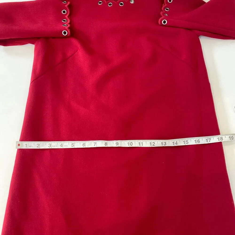 Kate Spade Scallop Grommet Mini Shift Dress Deep Russet Jewel Neck NWT Sz 2 - Image 14