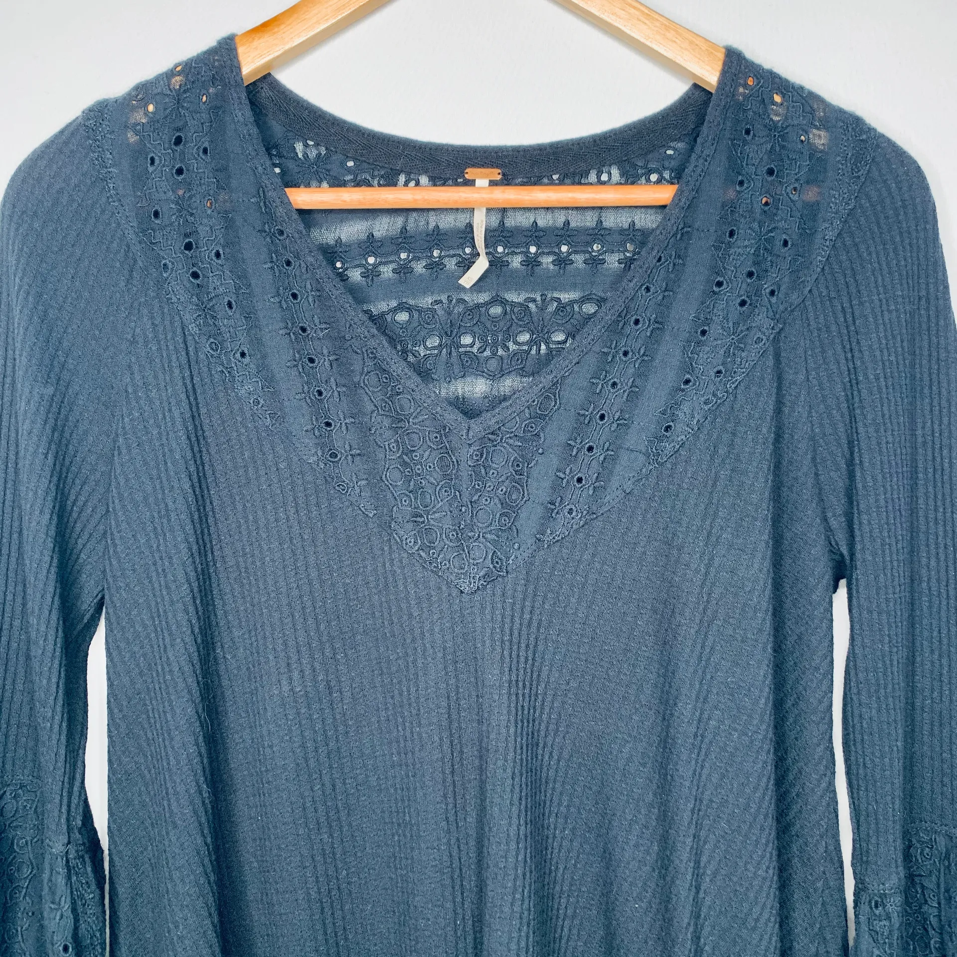 Parisian Nights Bell Sleeve Eyelet Top - Image 6