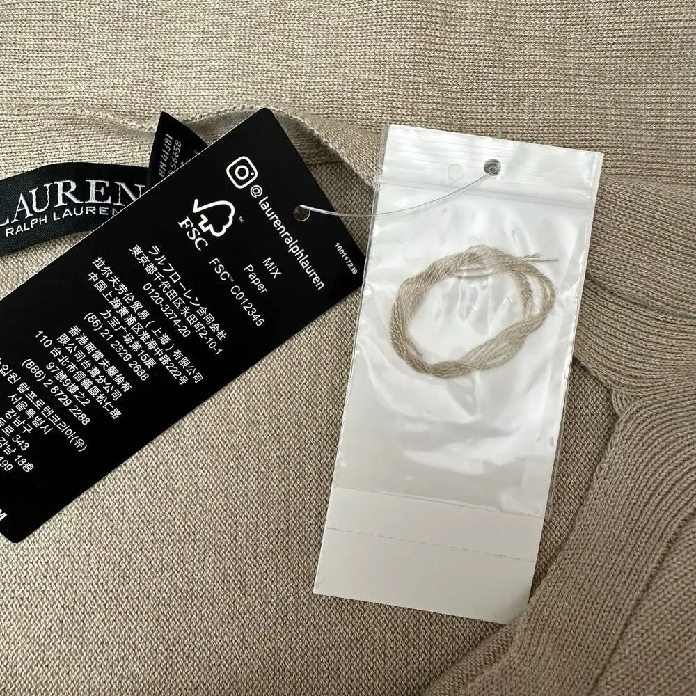 LAUREN RALPH LAUREN Women’s P XS Tan Dolman Sleeve Crop Knit Top Sweater Blouse - Image 6