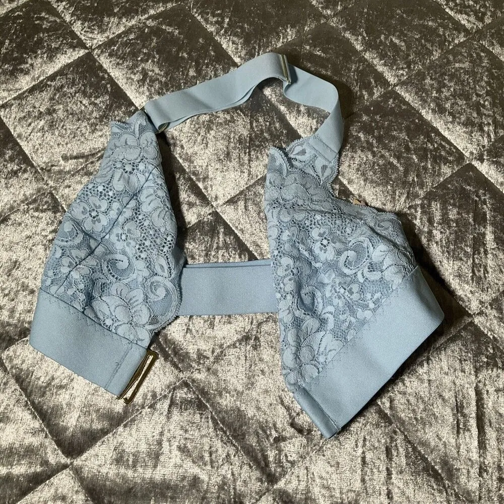 We Are HAH Free People Groupie Bralette French Blue Medium M Halter Adjustable - Image 4