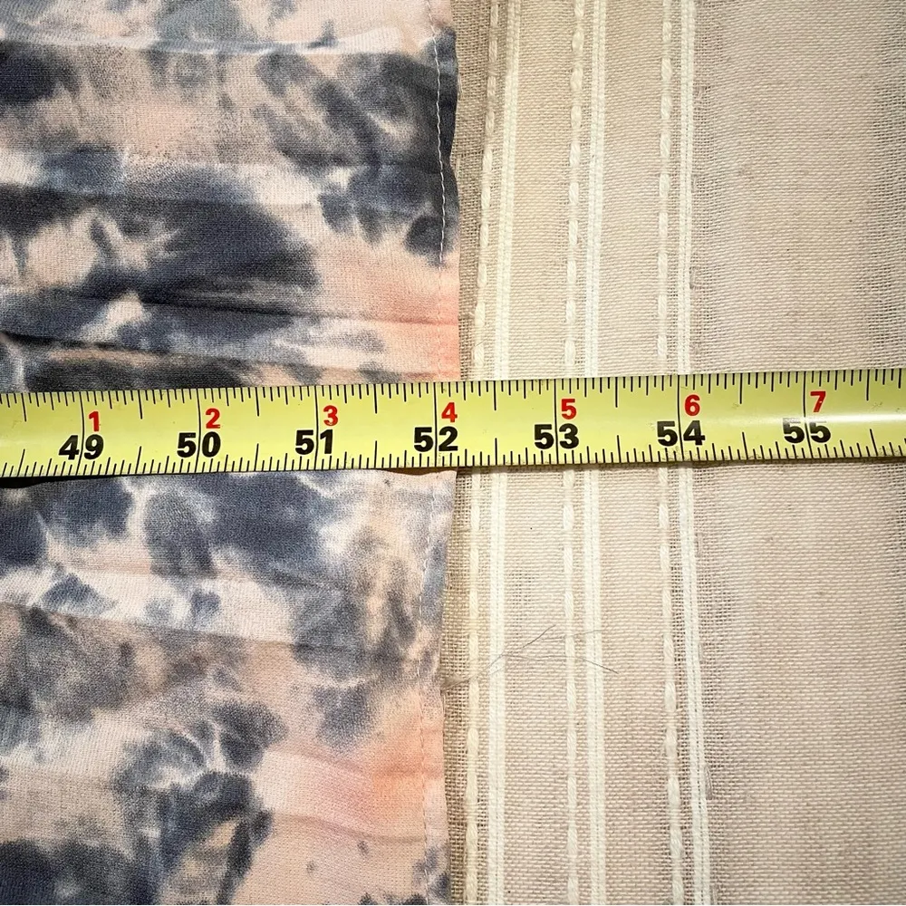 Pink Blue Tie Dye Print Pleated Sleeveless Strappy Maxi Dress 4 - Image 12