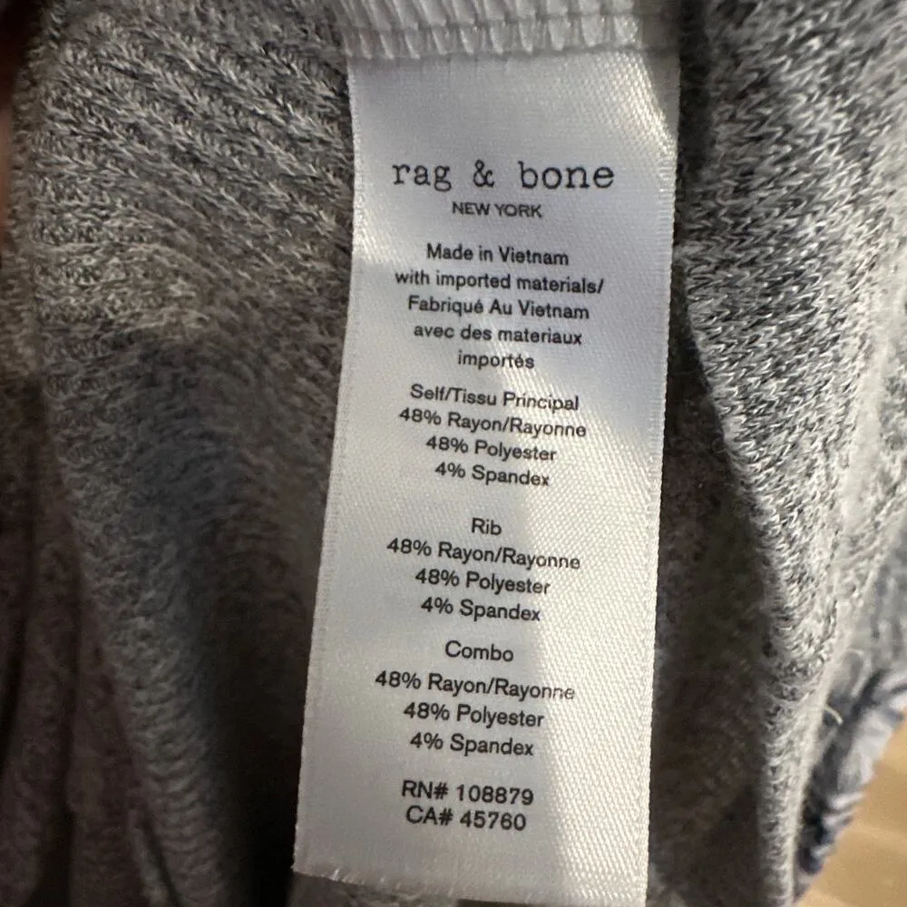 Rag and Bone  Womens Blouse Knit Scoop Neck Heathered Gray Ribbed Soft Hi Lo Hem S - Image 6