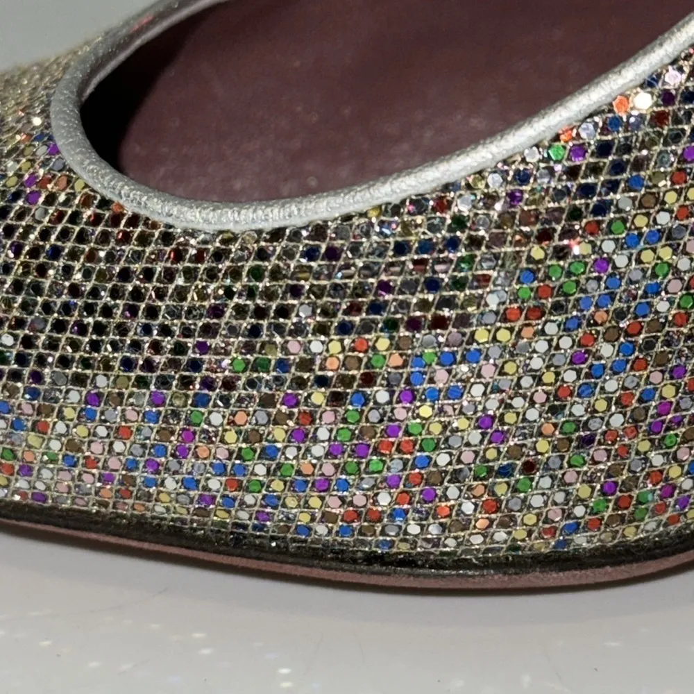 Jean Michel Cazabat Silver Sparkly Disco Ball Stiletto Heels Pumps Women’s 38 Size 7 - Image 9