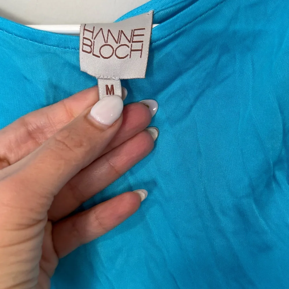 HANNE BLOCH BRIGH BLUE SMOCK RUSHED MISI DRESS SIZE MEDIUM 1751 - Image 4