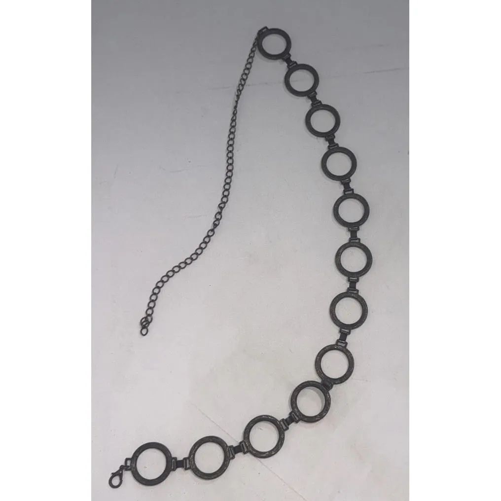 Vintage Womens Belt Silver Metal Chain Circles 90s Y2K Flirty Retro Grunge Sexy - Image 10
