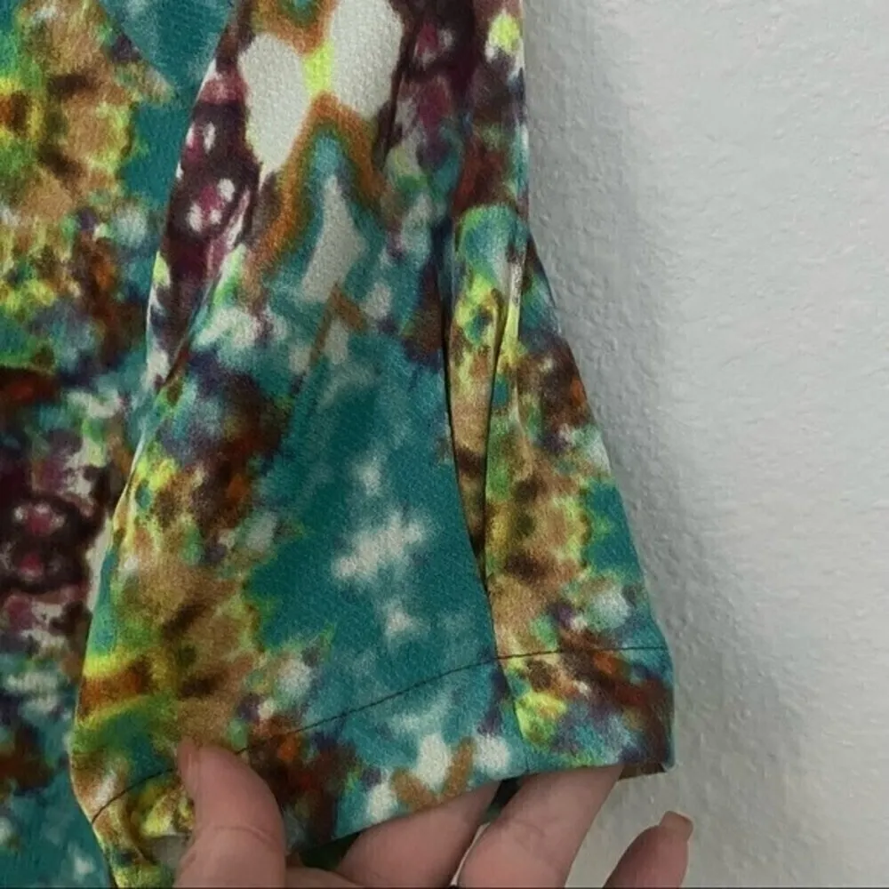 Forever 21 Vintage 90s Kaleidoscope Print Crop Top | Short Sleeve | Size S Yellow - Image 7