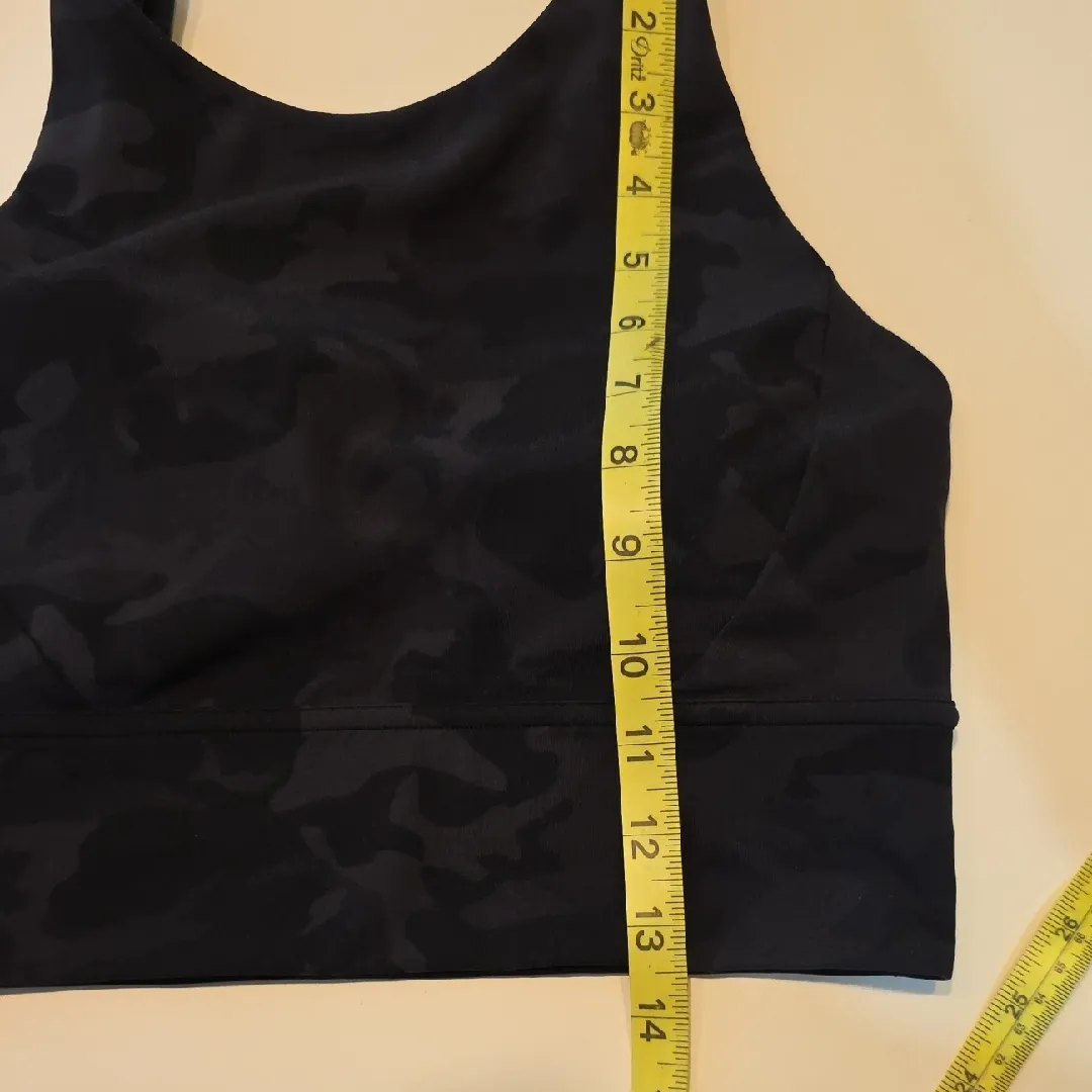 Lululemon Stronger As One High Neck Long Line Bra Incognito Camo Grey Size 6 - Image 11