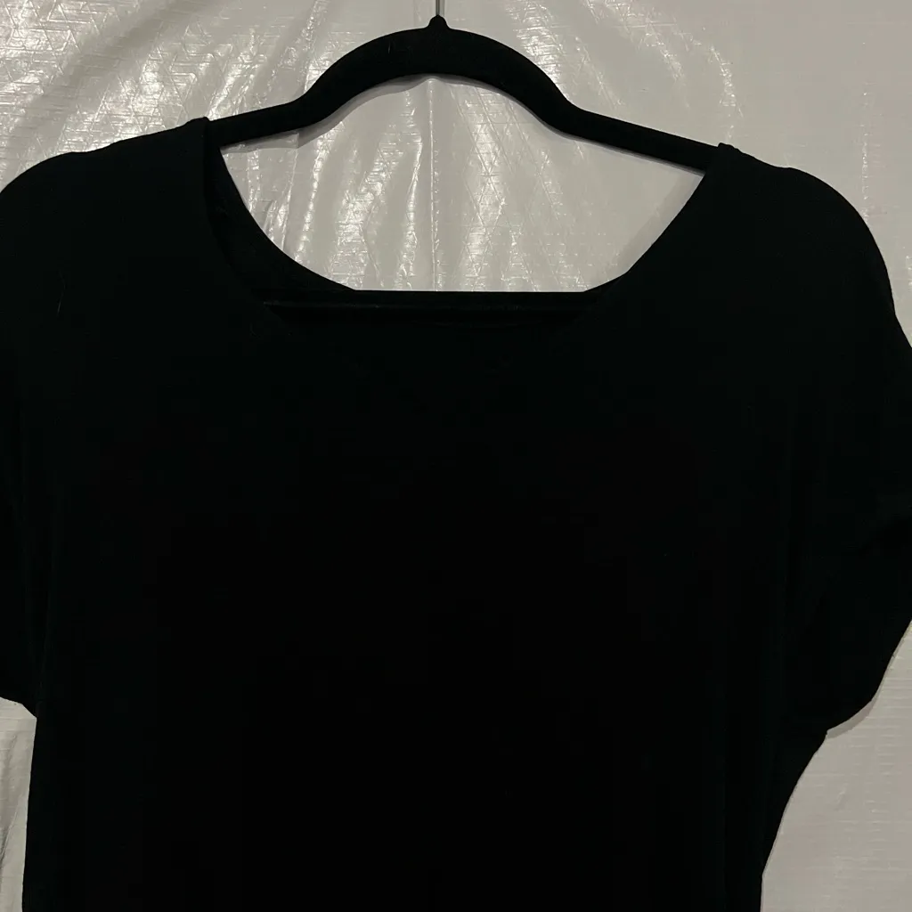 Eileen Fisher Black Short Sleeve T-Shirt Dress Size Small - Image 2