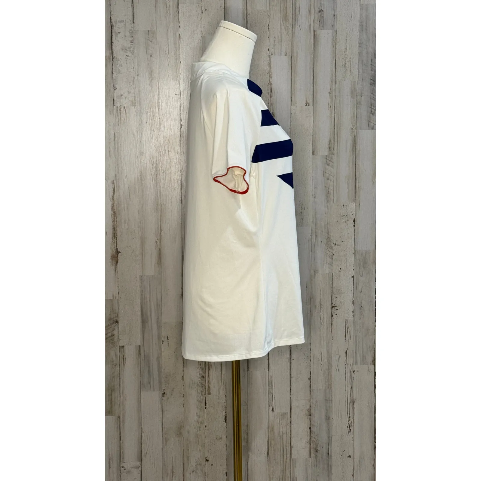 Adidas Women's Team USA Olympic‎ Polo Shirt White Striped Size Medium - Image 7