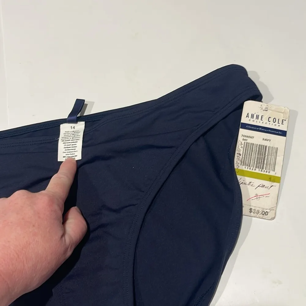 🎉Anne Cole NWT 14 navy Bikini Bottom $38 - Image 2