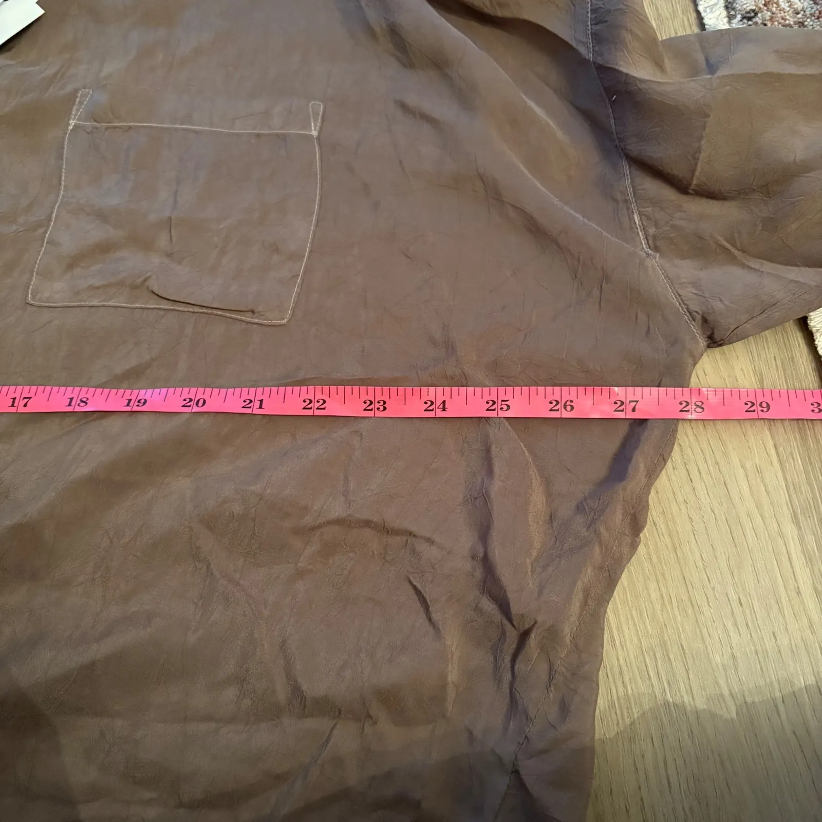 Maven West NWT Cargo Green Silky Cupro Button Down Shirt Tie Front Size Medium - Image 6