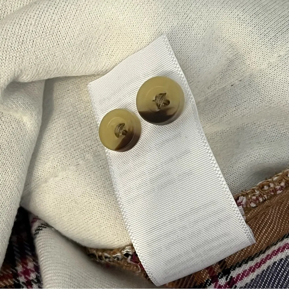 Jachs Girlfriend women’s flannel plaid shacket with pockets, buttondown, sz M - Image 12