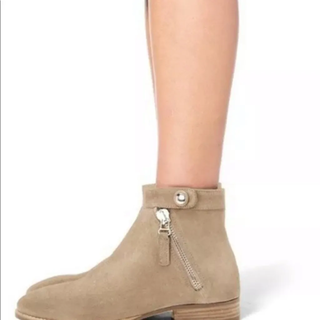 Aquatalia Suede ankle boots 9 Weatherproof Suede Booties Rose Tan Neutral $495 - Image 2