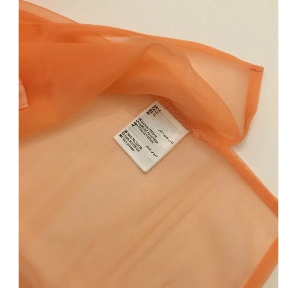 Alfani Peachy Sunrise Sheer Button Down Blouse  Sz 1X - Image 8