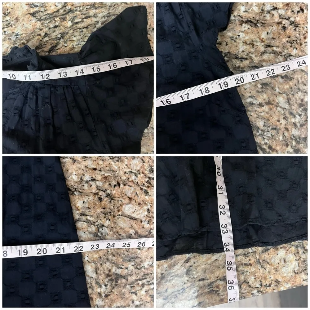 LOFT Black Lace-Up Swing Mini Dress Women’s M Goth Dark Preppy Coastal Moto - Image 7