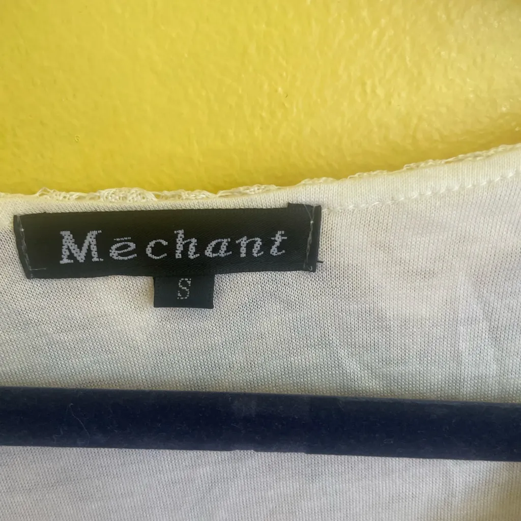 Chevron Patterned Top with 3/4 Sleeves White - Image 3