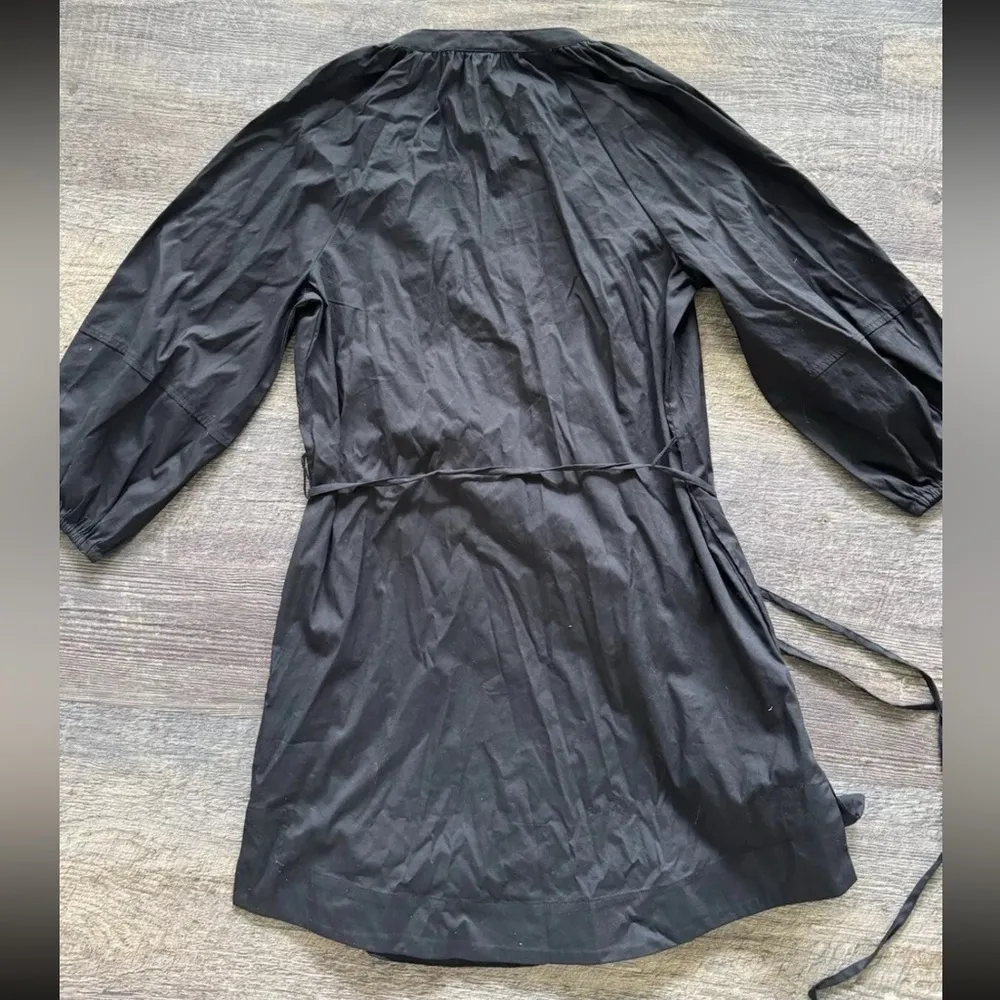 A New Day Women's 3/4 Sleeve Mini Button Shirt Dress Lightweight Black XS - Image 2