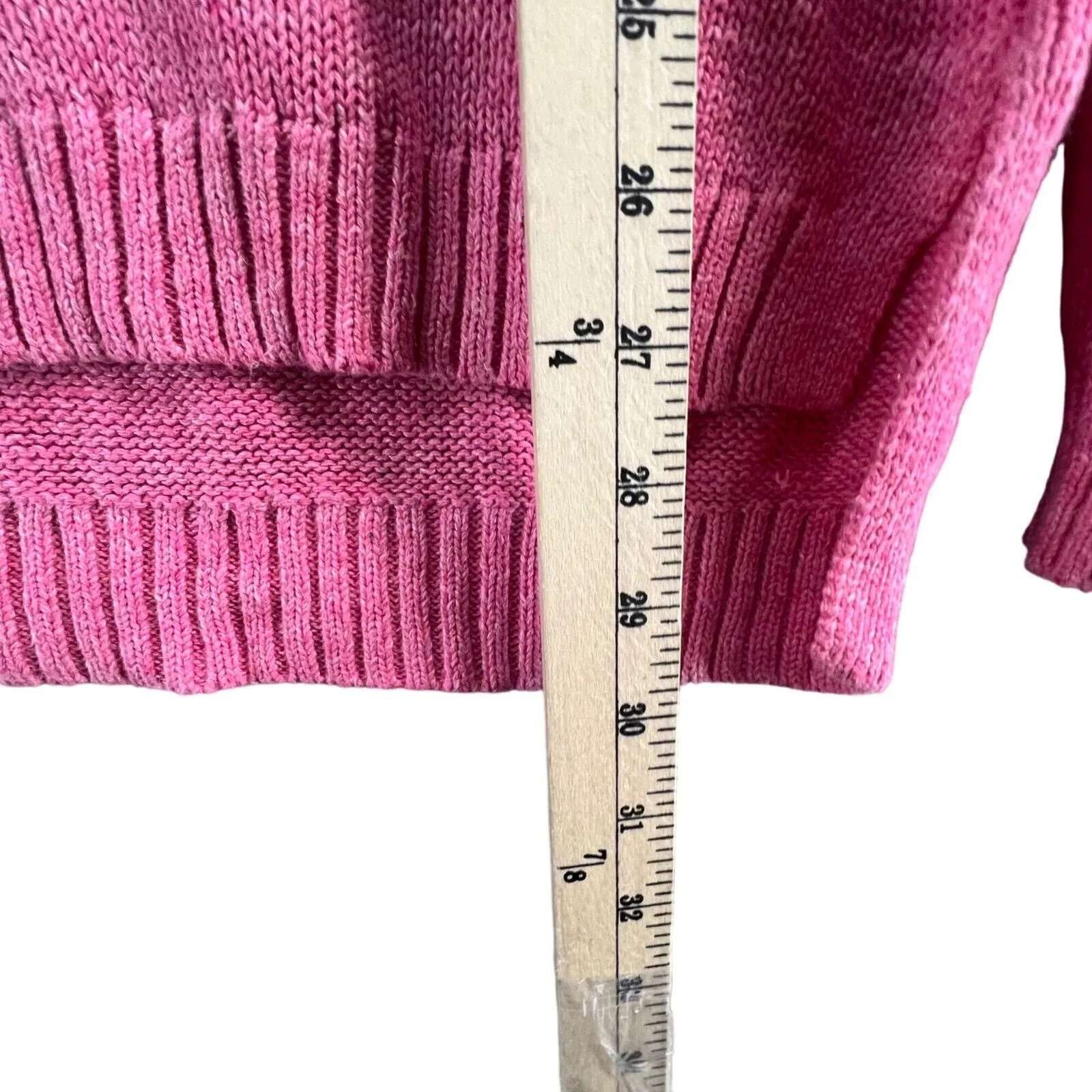 Tommy Bahama Sweater Womens Small Pink Hooded Pullover Linen Cotton Cable Knit - Image 8