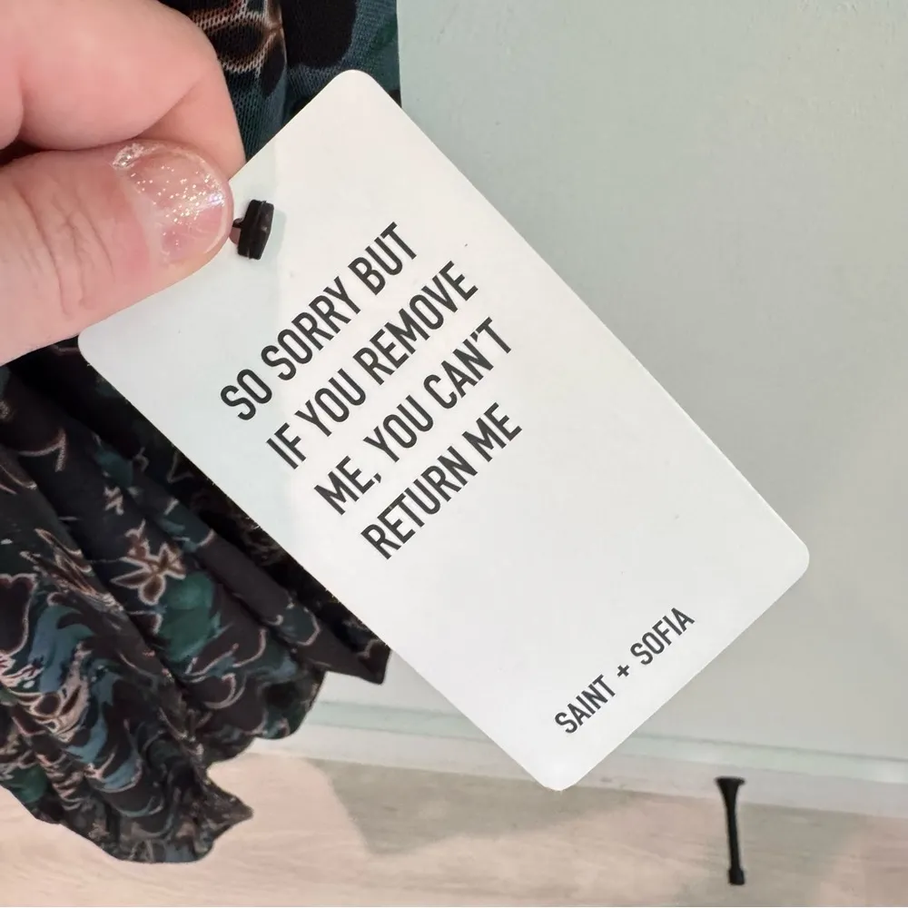 NWT Saint + Sofia Runway Mesh Dress in Green Twilight Floral Size US12 - Image 7