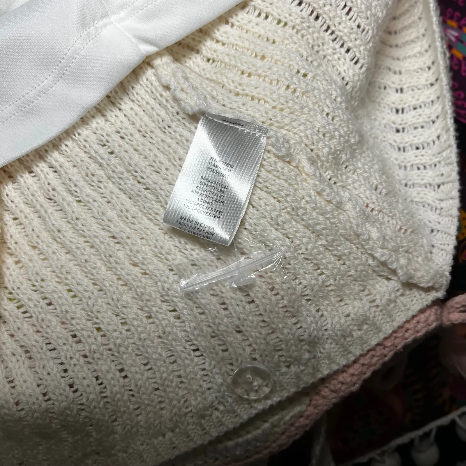 Saltwater Luxe Yvie Cream Floral Crochet Tank Dress Mini Square Neck Tassel Sz S - Image 7