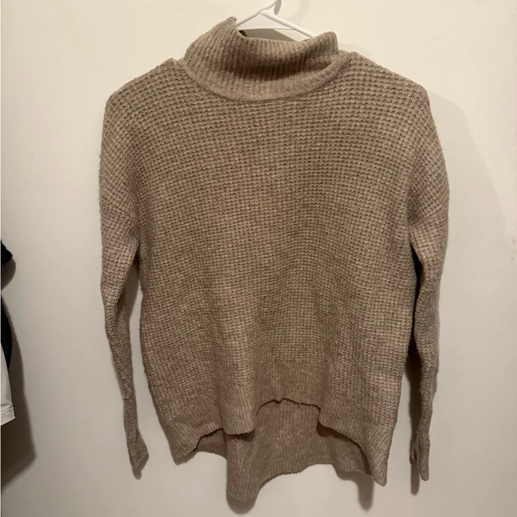 Madewell XS Cozy Tan Turtleneck Sweater - Image 2